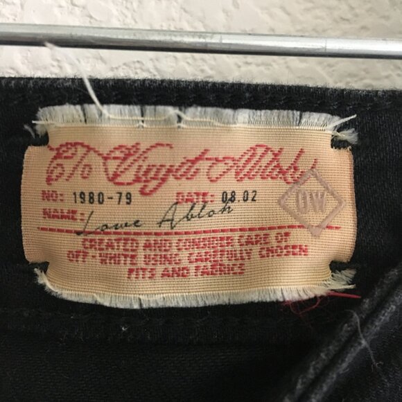 Off-White StreetWear Womens Size 27 Jean 2013 Rare Black Patchwork Logo Jean - Picture 8 of 16